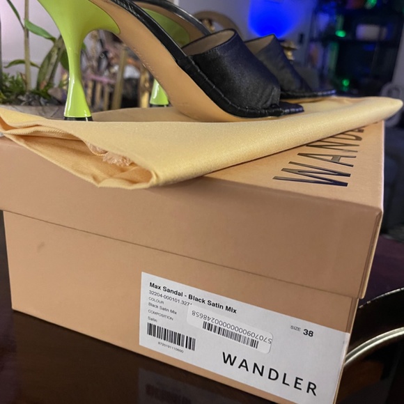 Wandler Sandals Black Satin - Picture 2 of 11